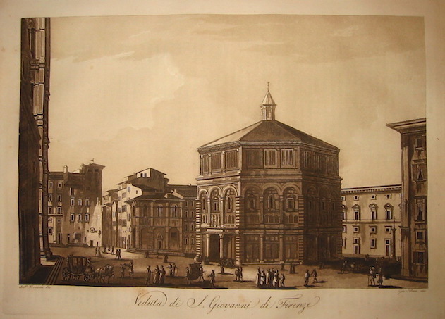 Terreni Antonio (disegnò) - Pera Giuseppe (incise) Veduta di S. Giovanni di Firenze 1801 Firenze